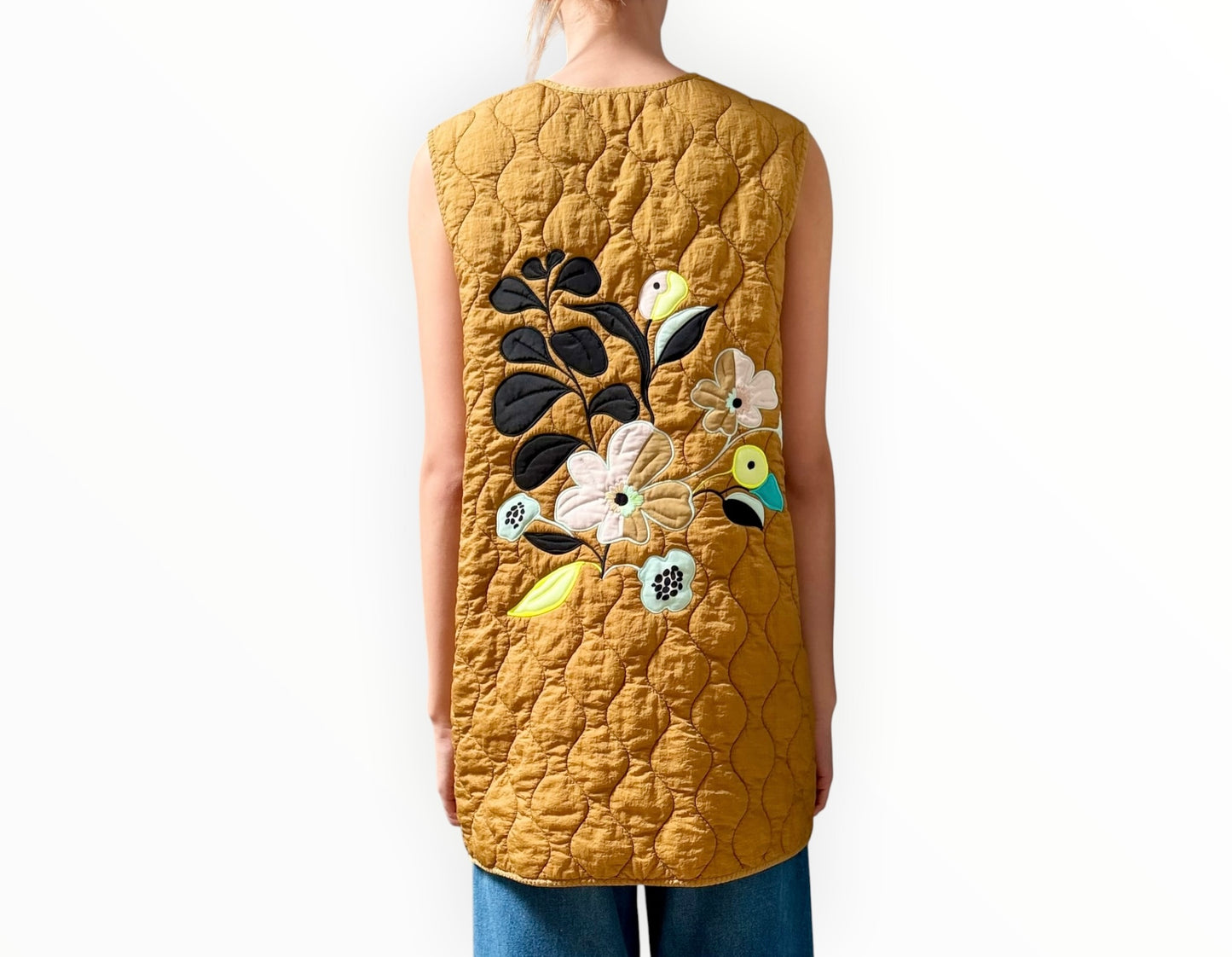 Forte Forte Padded Applique Vest - Mustard - Size II