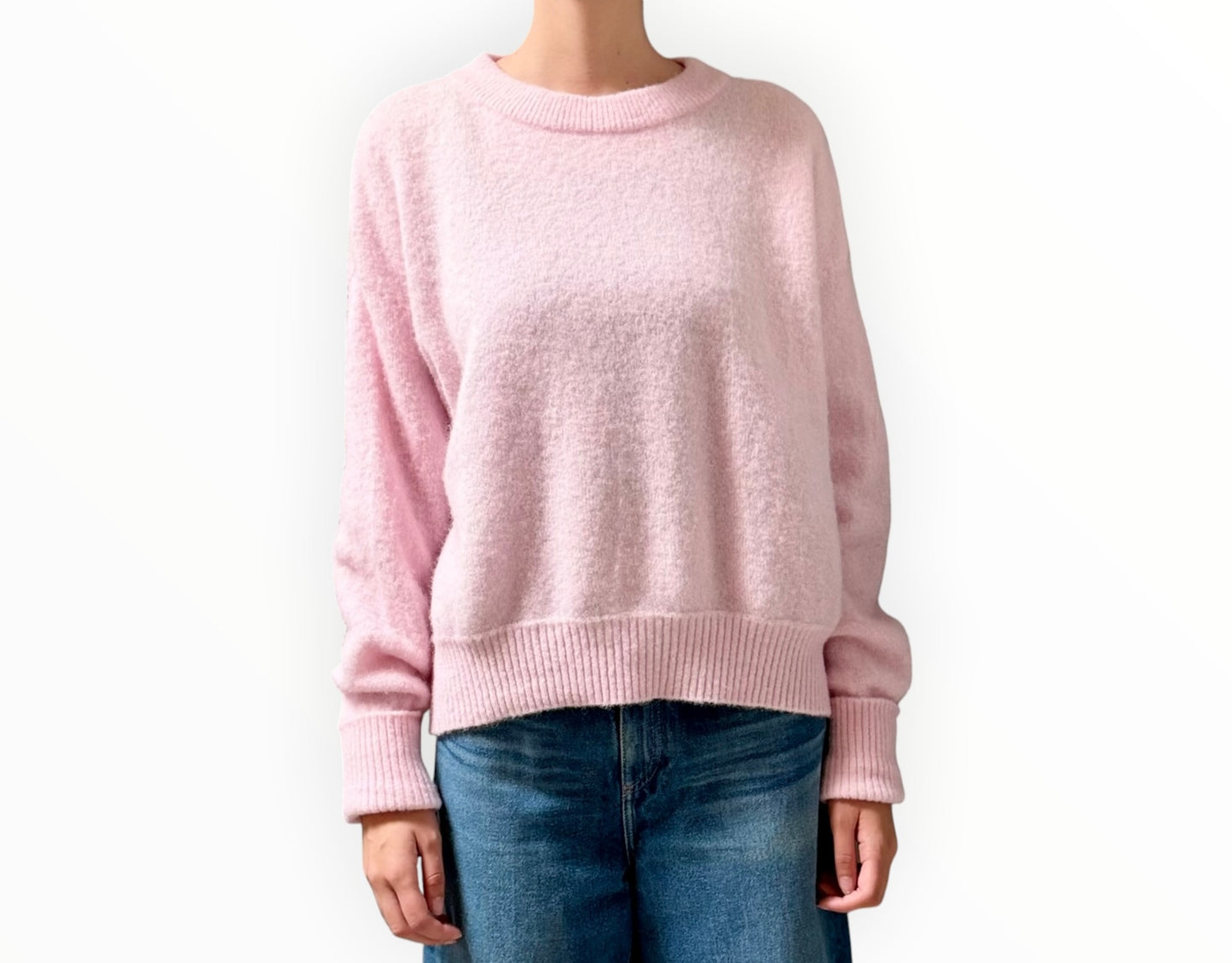 American Vintage Vito Round Neck Jumper - Baby Pink - Size XS