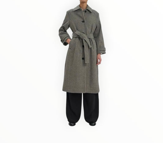 Ines De La Fressange Tweed Trench - Black/Brown - Size 34