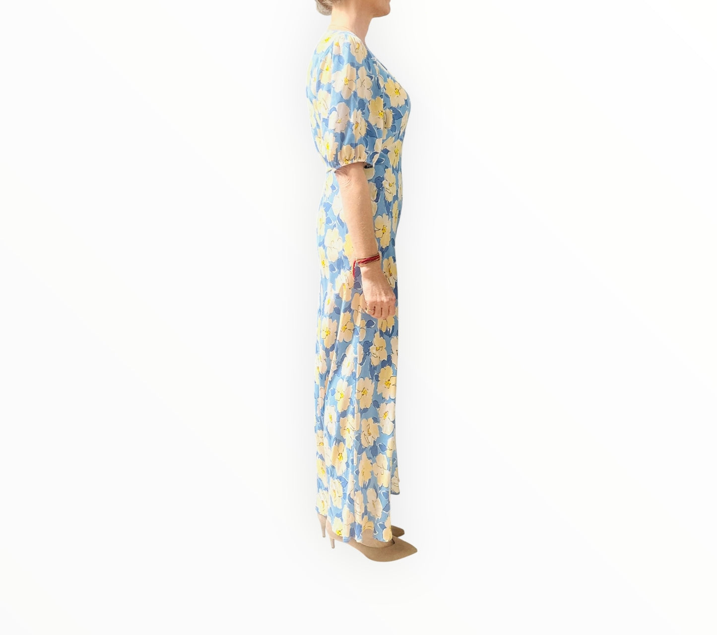 Rixo Poppy Azelea Bloom Maxi Dress - Blue - Size M