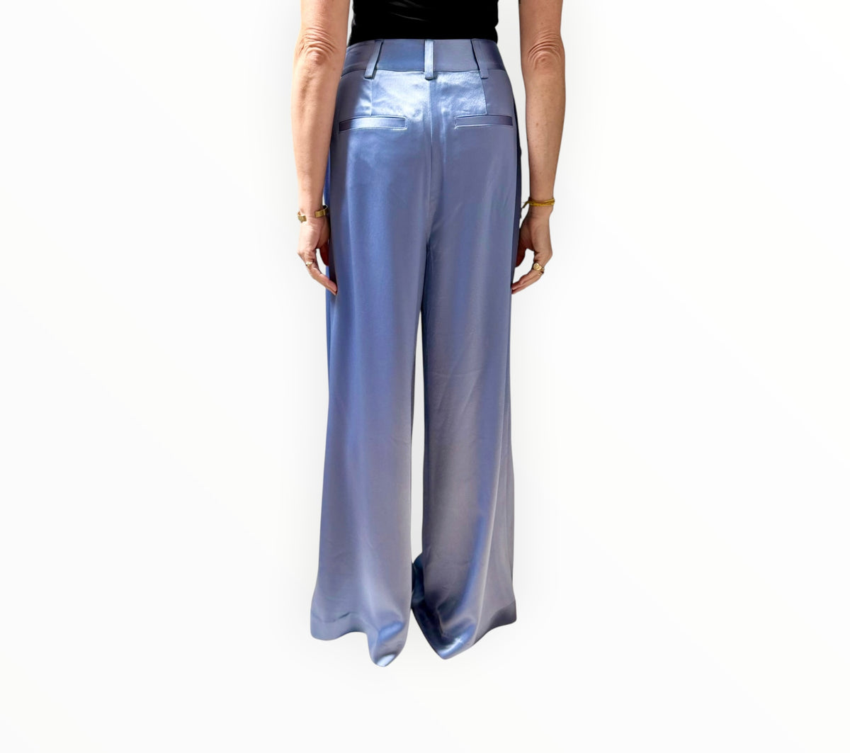 RT006241 - Cinq A Sept Satin Jacket + Pants- Deep Sky - Size AU8