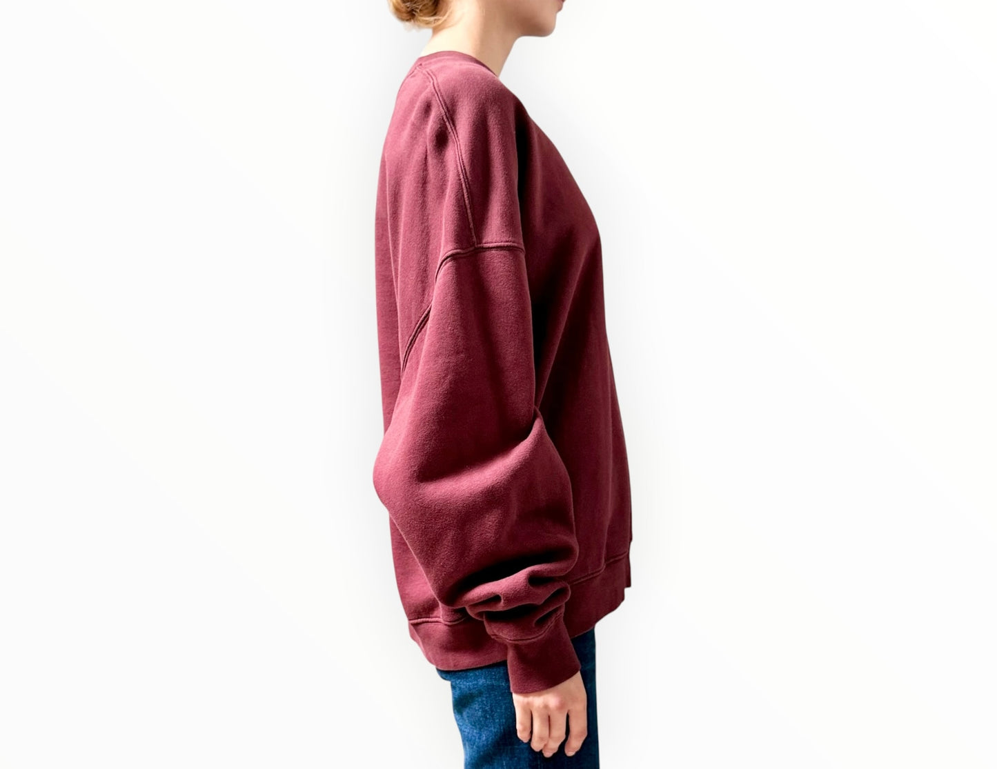 Anine Bing Miles Sweatshirt- Burgundy - Size XS