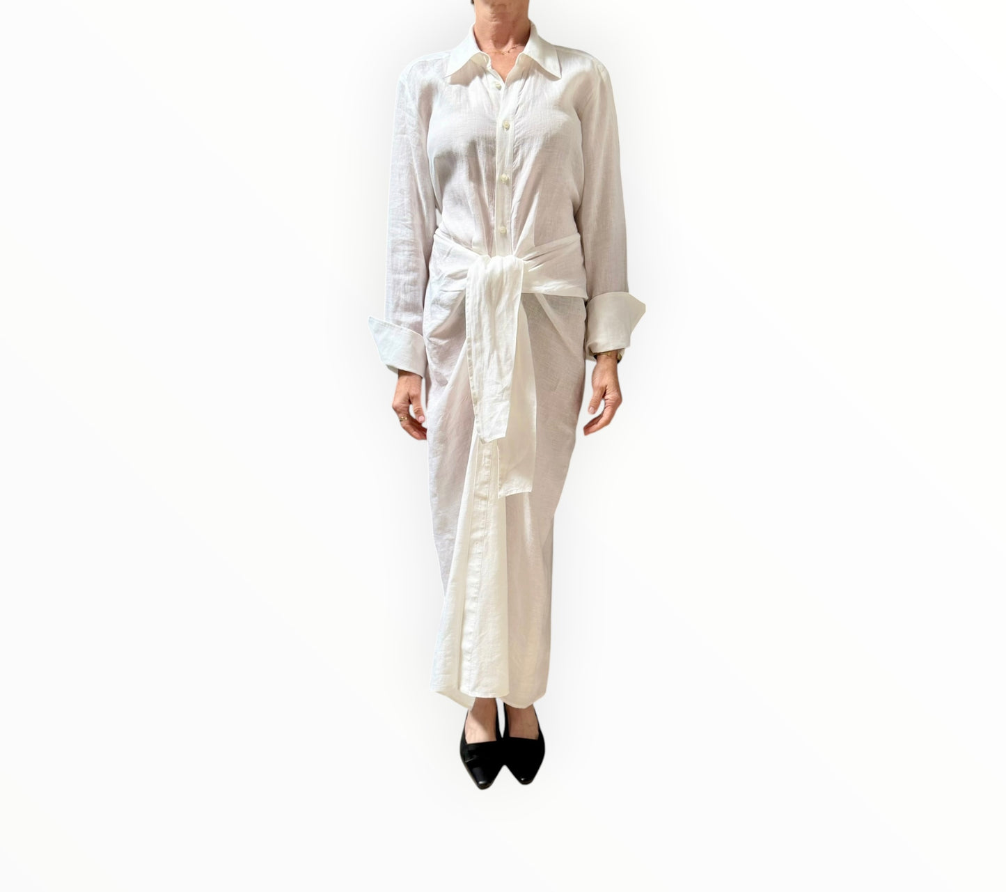 A.L.C Linen Maxi Dress - White - Size 10