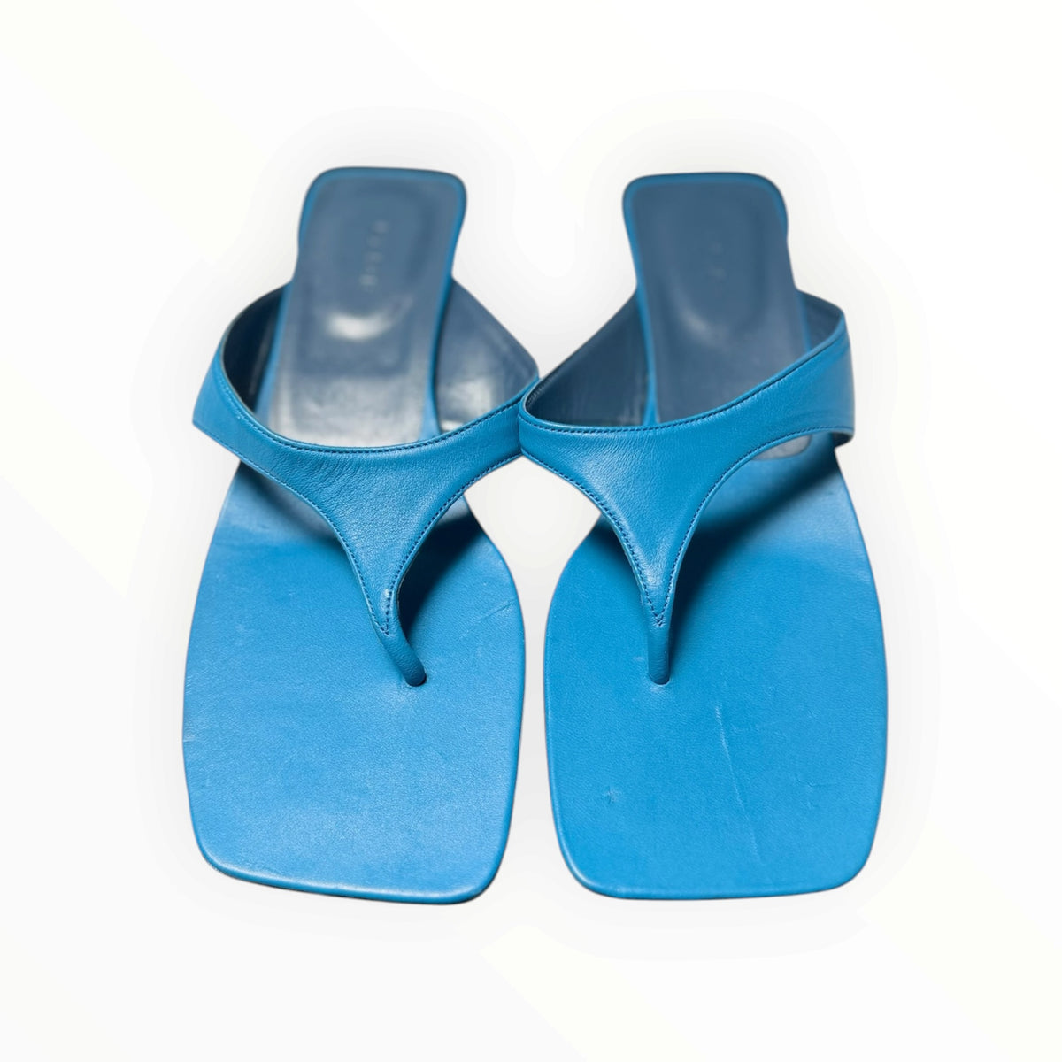 by Far Leather Thong Sandals - Teal - Size 41