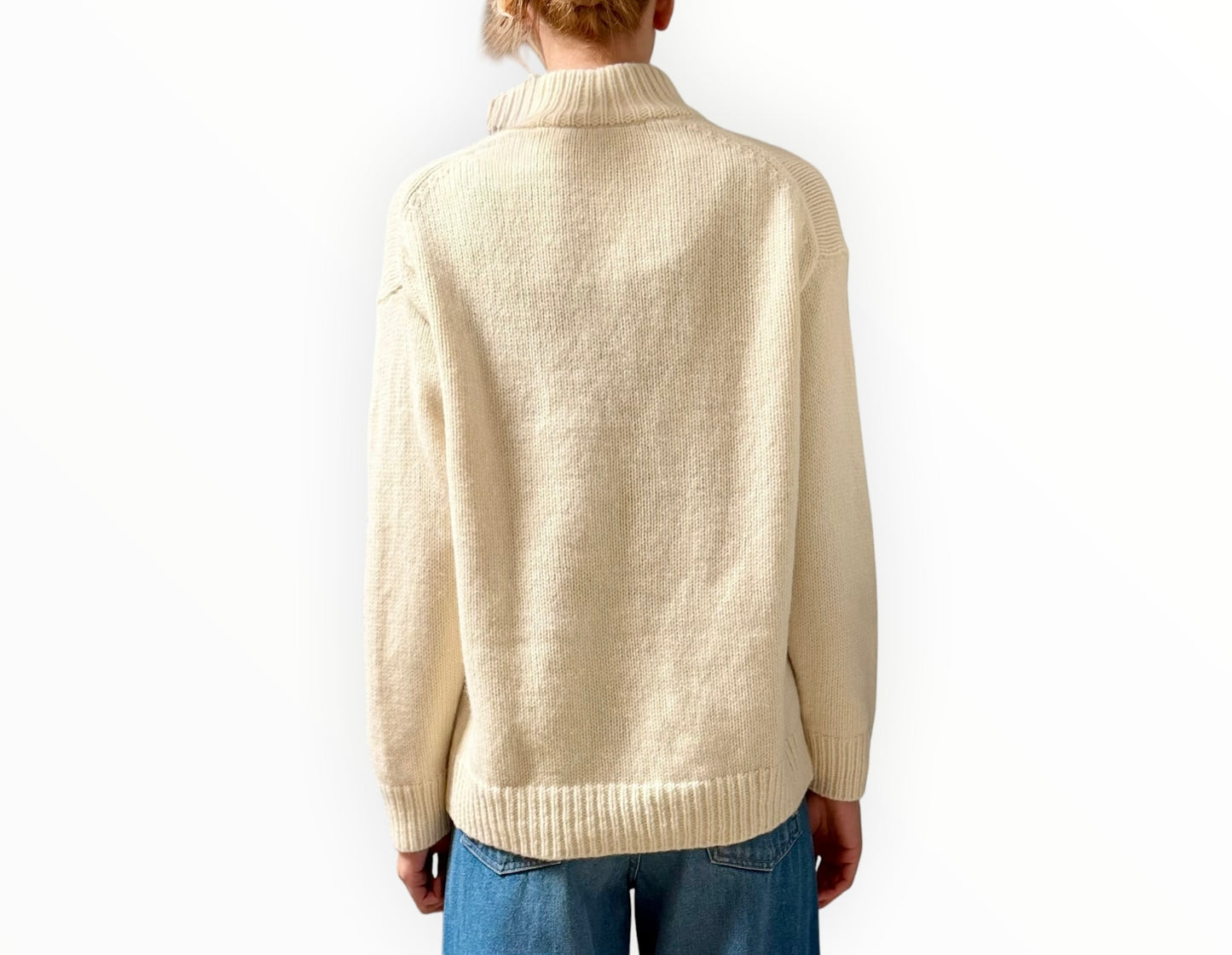Theory 1/2 Zip Jumper - Ivory - Size S