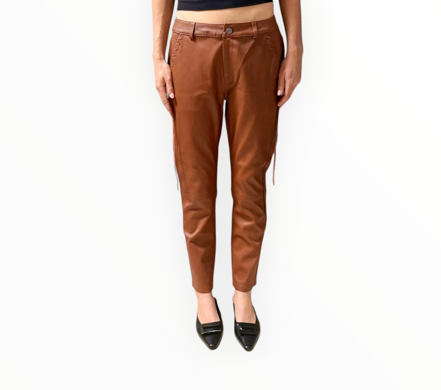 West 14th Leather Pants - Tobacco - Size S