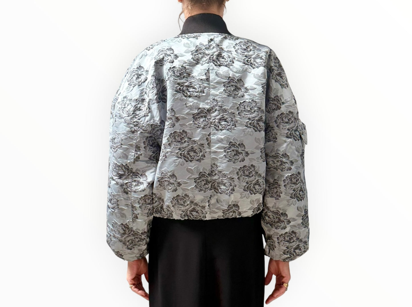 Ganni Jacquard Bomber - Ice Blue - Size XXS/XS