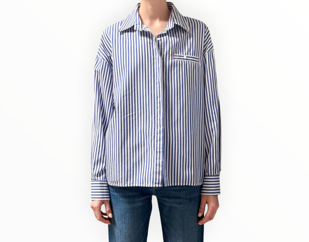 RT006365 - The Olly Striped Shirt - Blue/White - Size S