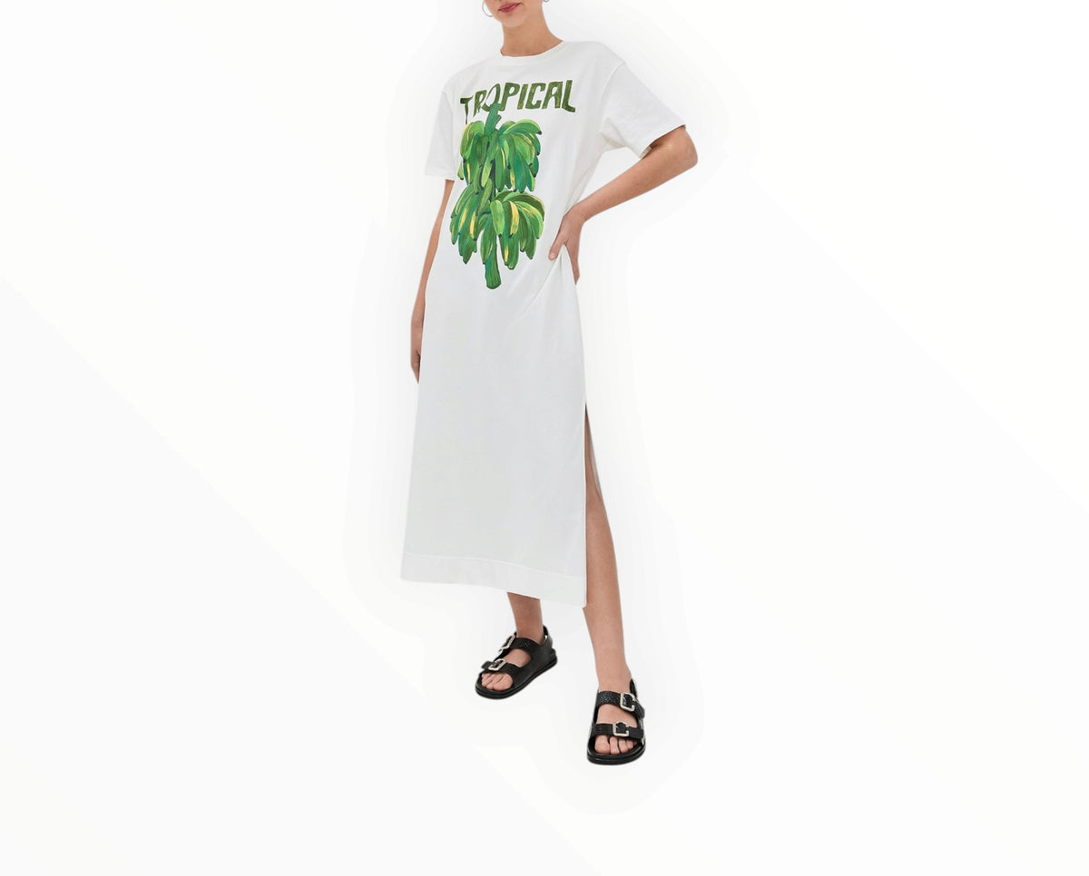 RT006394 Farm Rio Tropical Dress - White - Size L