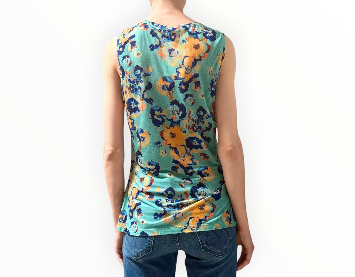 RT006336 - Ulla Johnson Gabi Top -Aqua/Blue/Orange - Size L