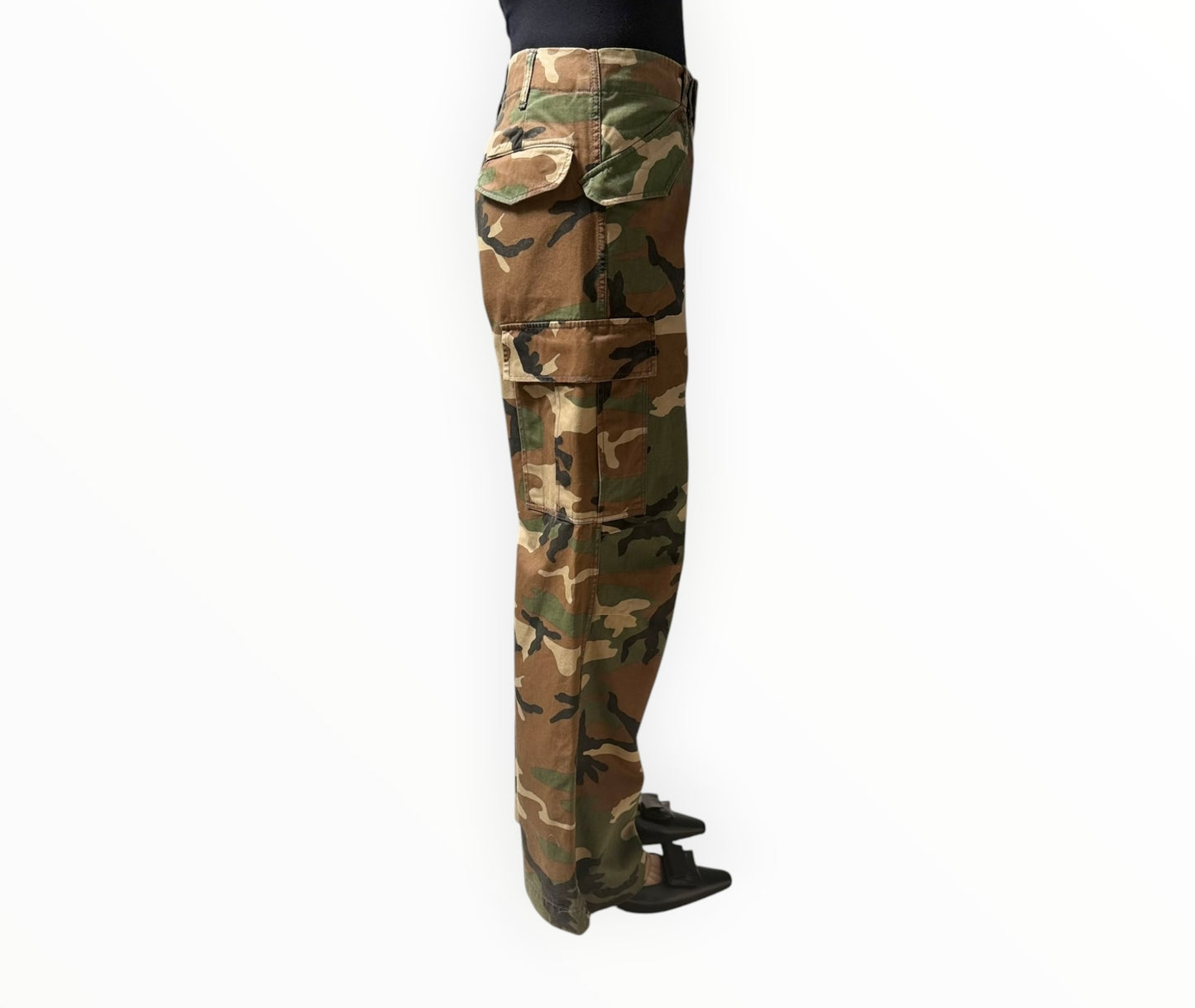 Bassike Cargo Pants - Camo - Size 0