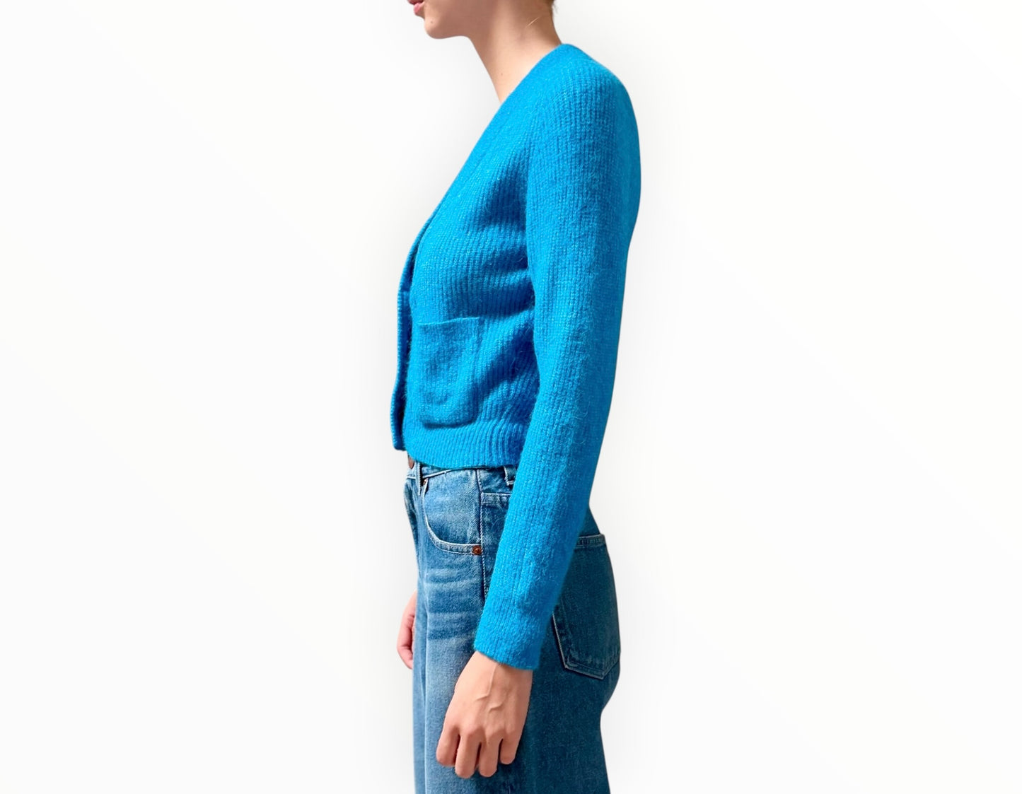 Ganni Diamonte Button Cardigan - Sea blue - Size XS