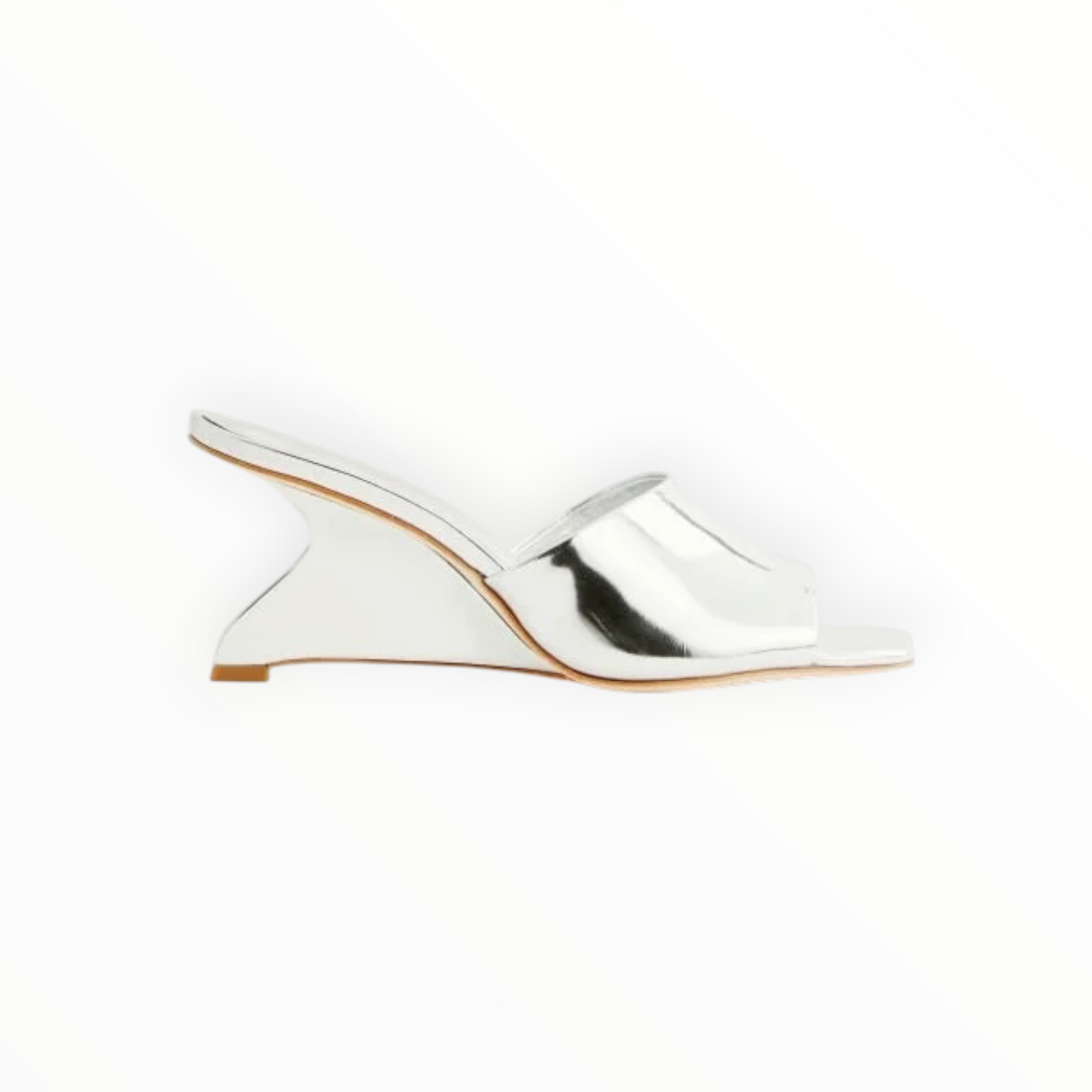 Reformation Enya Wedge Sandals - Silver - Size 8