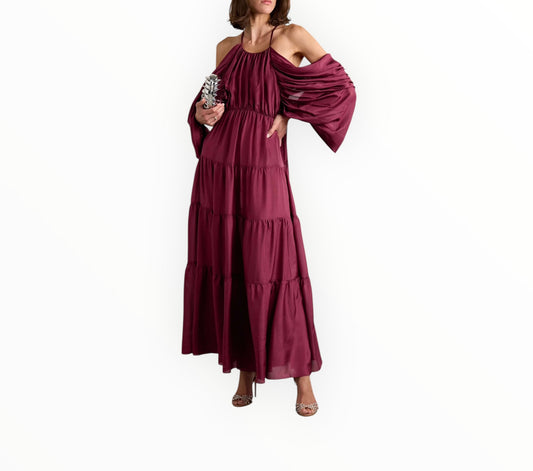 Zimmermann Tallow Maxi Dress - Burgundy - Size 2