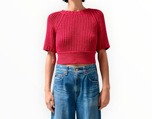 Red Valentino Chunky Open Back Knit with Bow - Red - Size M