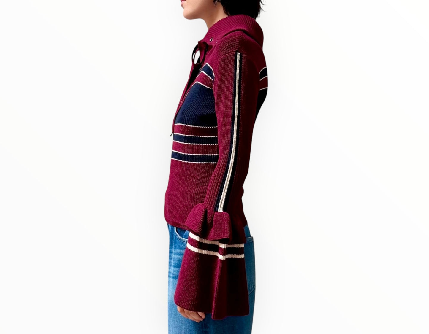 Self-Portrait Tulip Sleeve Knit - Multi - Size M