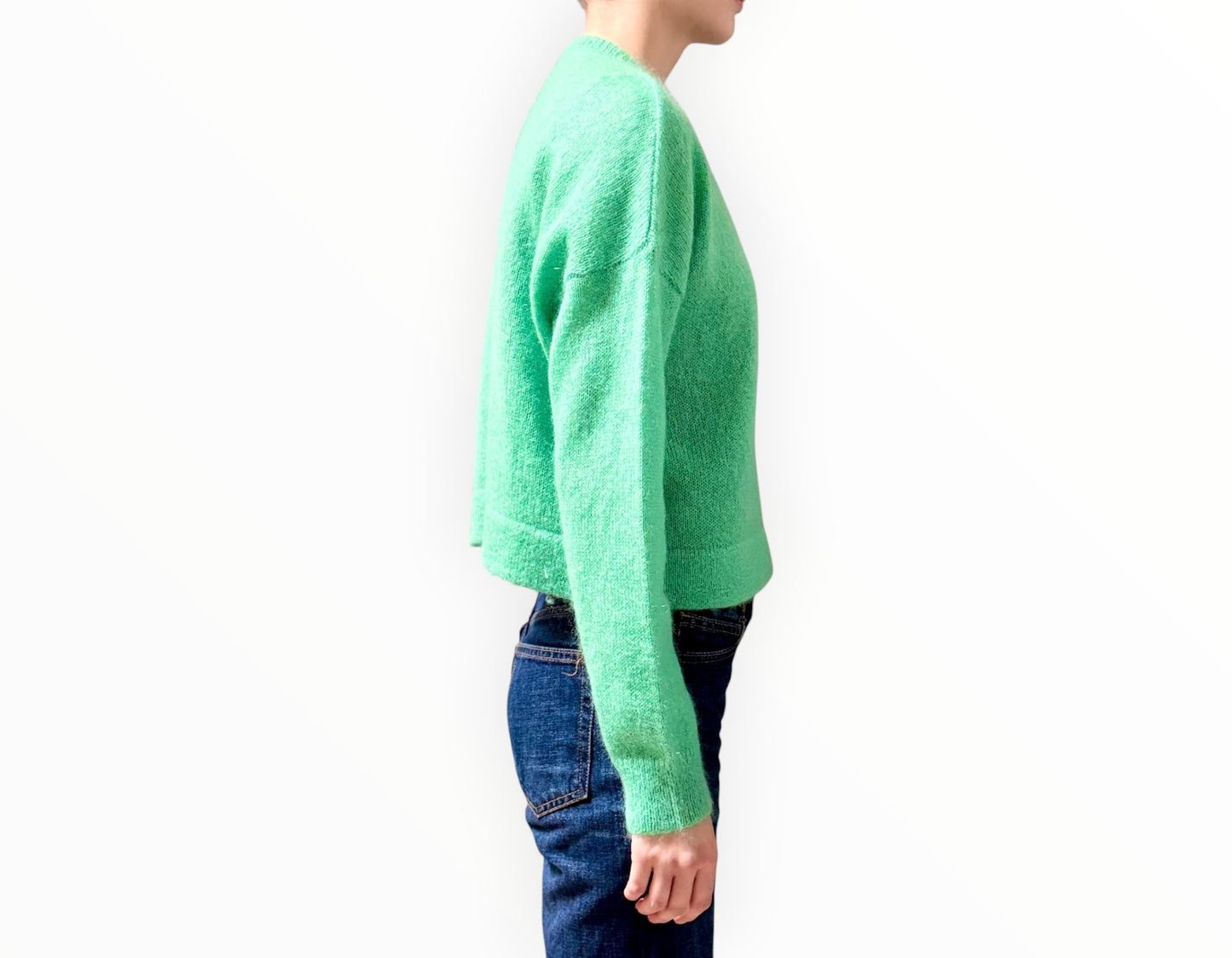 Scanlan Theodore Cropped Mohair Crewneck - Emerald - SizeS/M