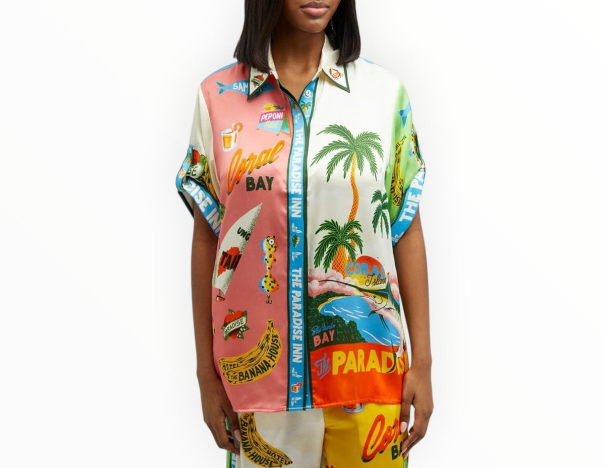 RT006283 - Alemais Paradiso Silk Shirt - Multi - Size AU8