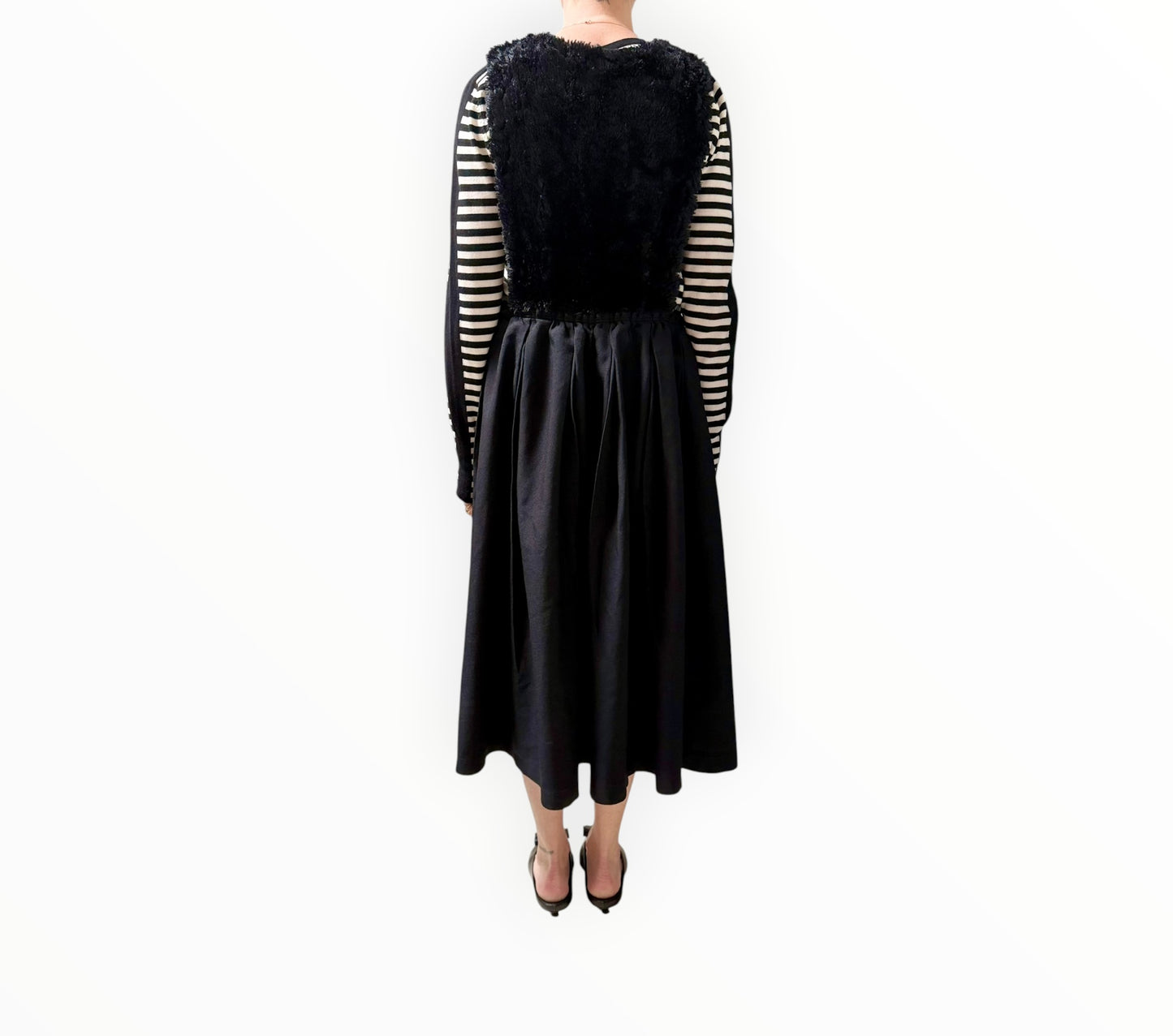 BLACK COMME des GARÇONS Textured Bodice Midi Dress - Black -  Size XS