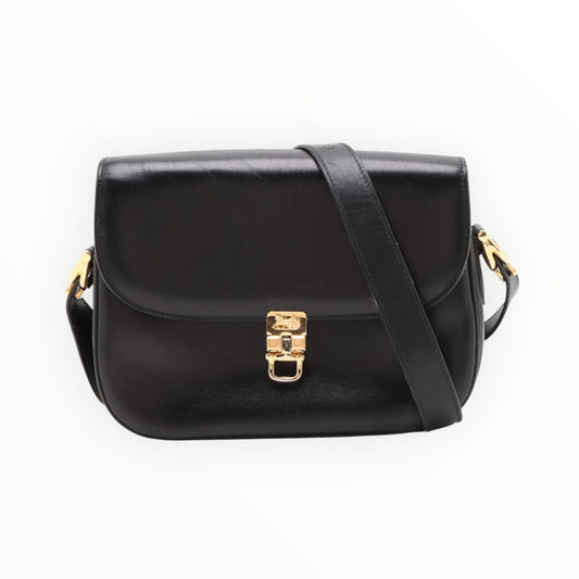 Celine Horse Carriage Small Clasp Bag - Black - Size W24cm x H18cm x D5cm