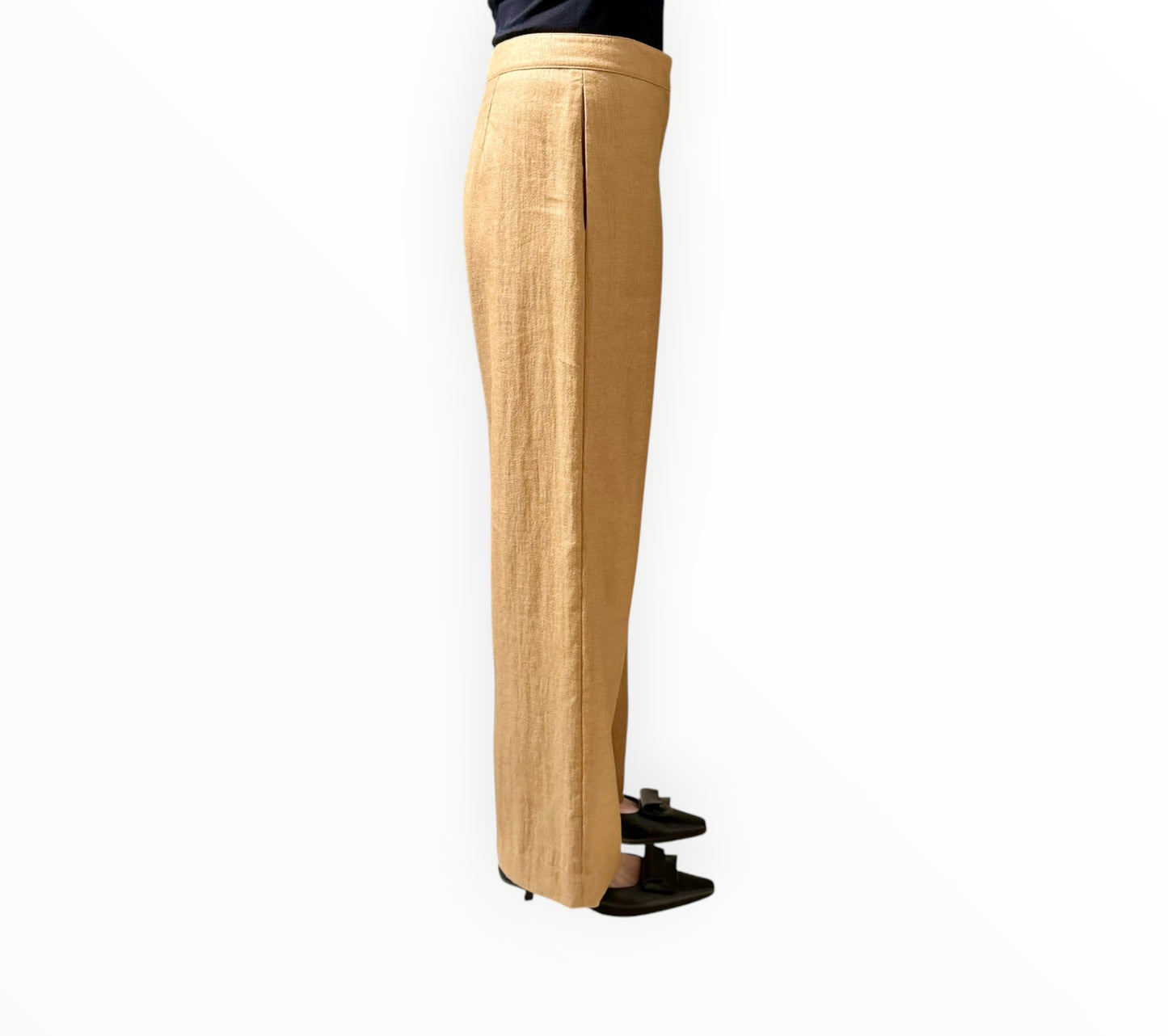 Theory Textured Flat Front Pants - Latte - Size AU8