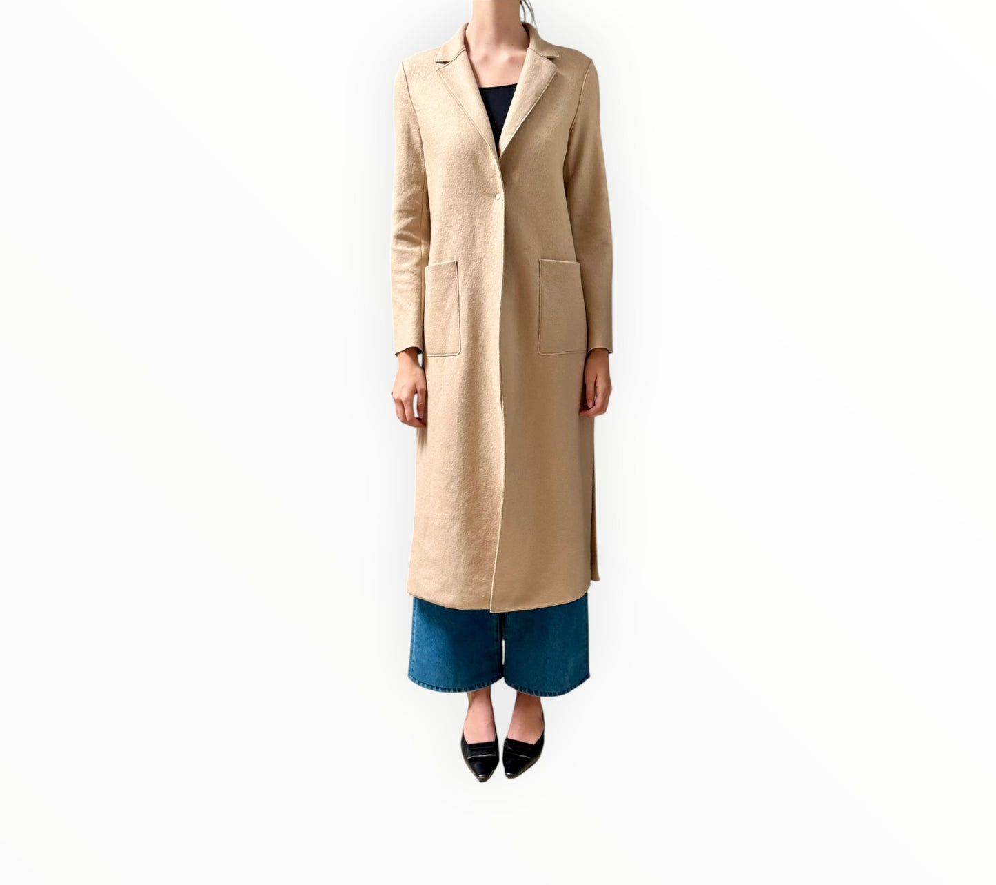 Harris Wharf Long Line Coat - Beige - Size 42
