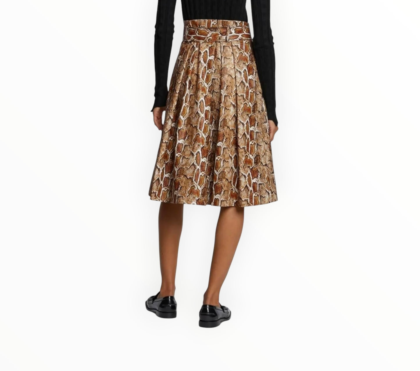 Proenza Schouler Pleated Skirt - Cider Snake Print - Size AU10
