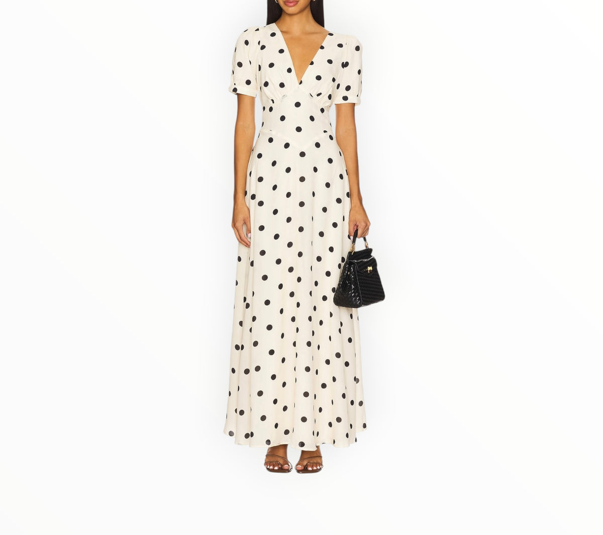 RT006377 - Reformation Naira Dress - Cream/Black - Size AU10