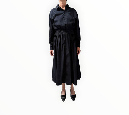 Bassike Constrast Stitch Dress - Black/Beige - Size 0