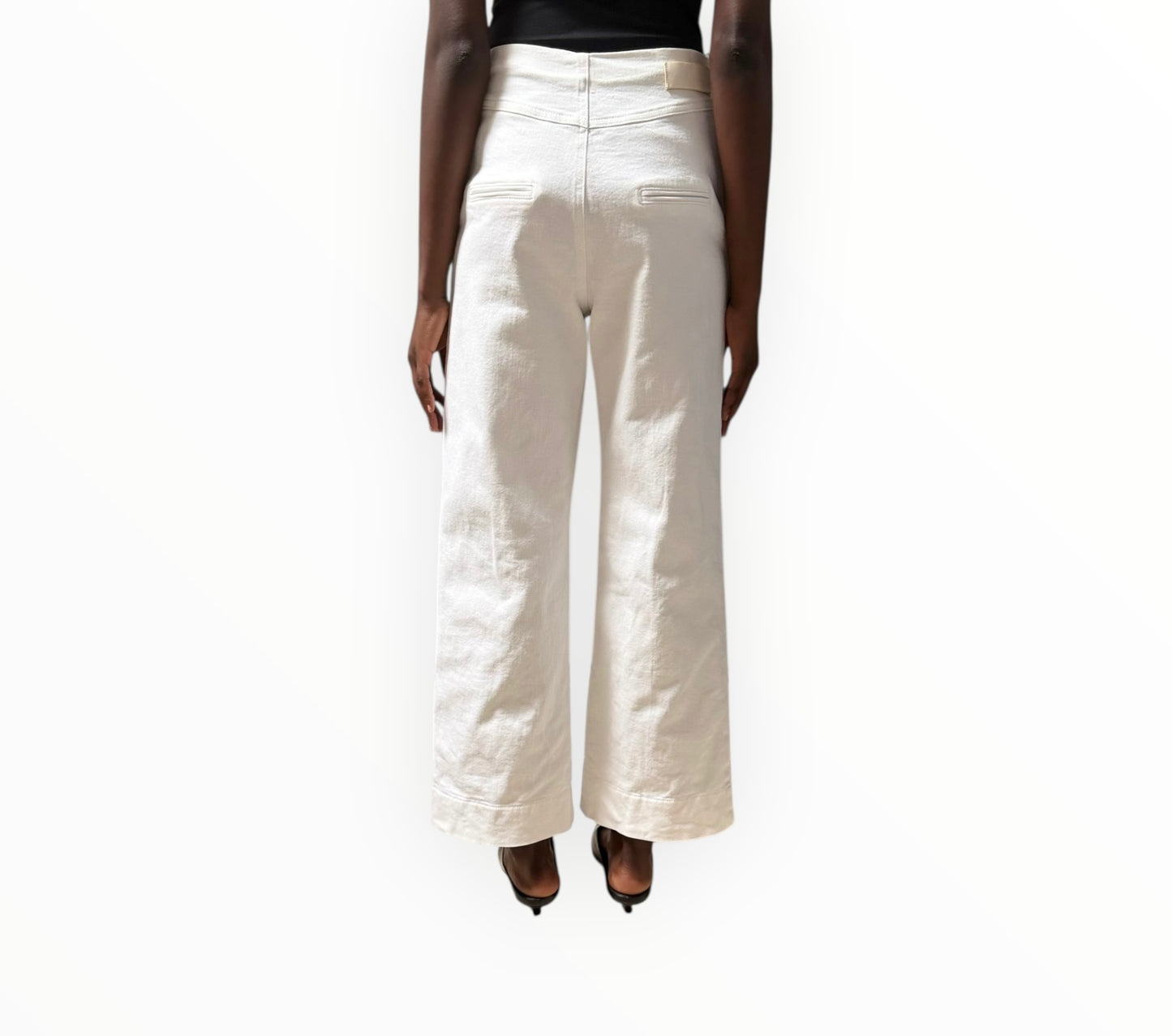 Scanlan Theodore Cotton Wide Leg Pants - White - Size 6