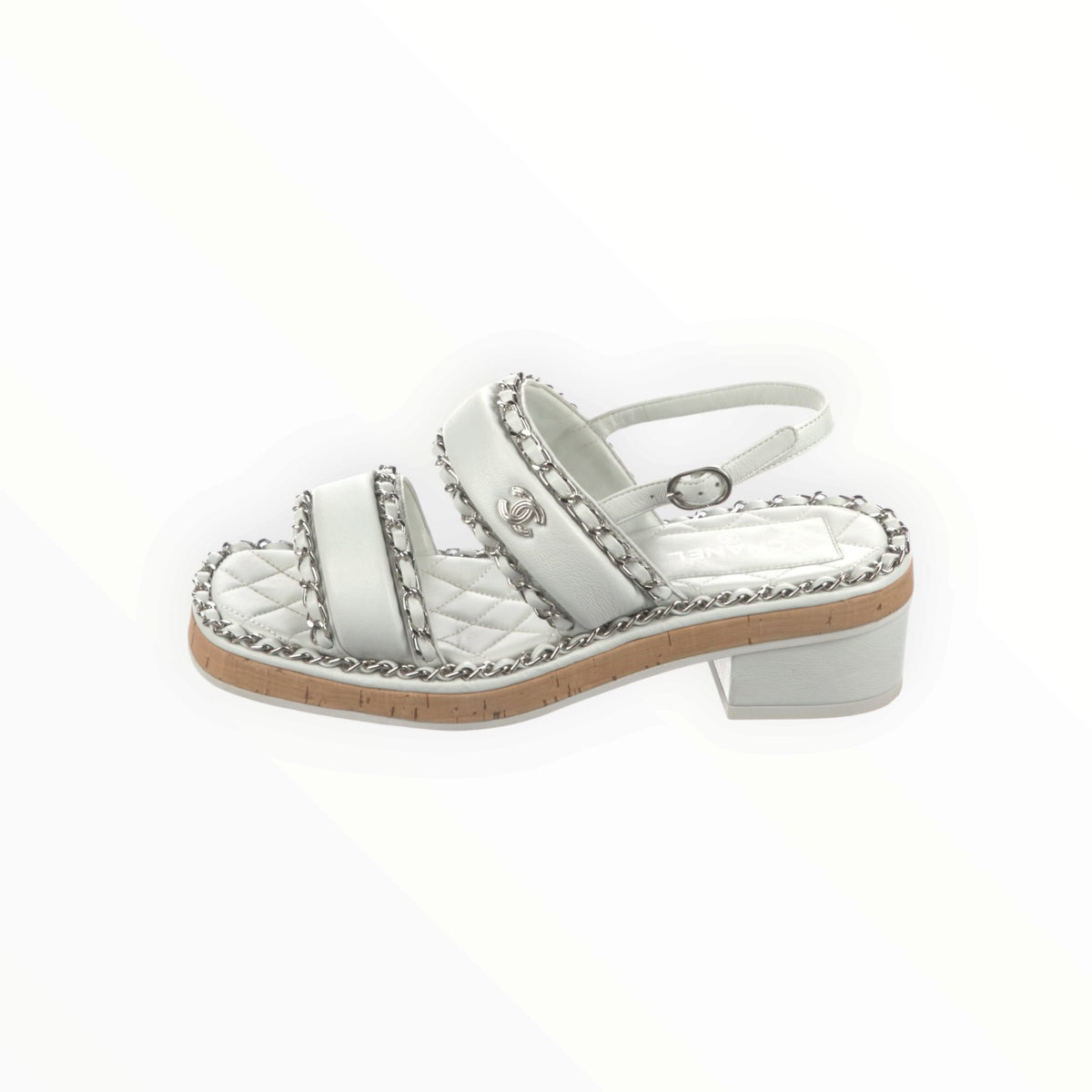 RT006592 - Chanel Interlocking CC Logo Slingbacks - White - 39