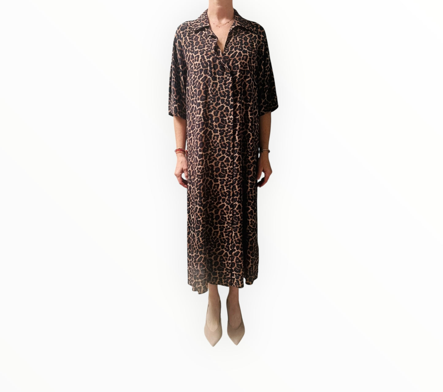 Anine Bing Julia Shirt Dress - Black/Brown - Size S