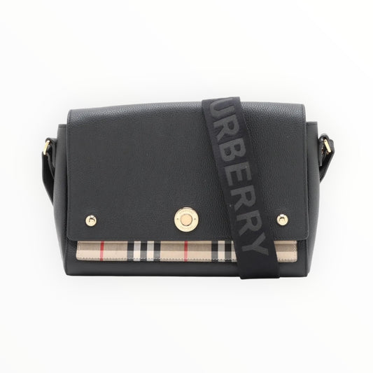 Burberry Note Crossbody Bag - Black - Size W25cm x H18cm x D8.5cm