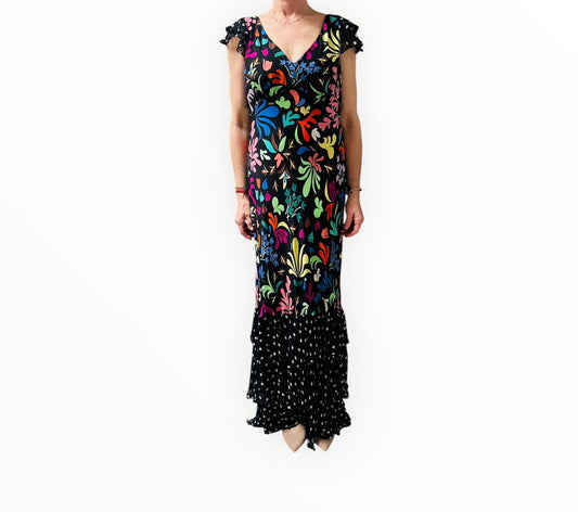 Rixo Ossy Dress - Black Multi - Size 14