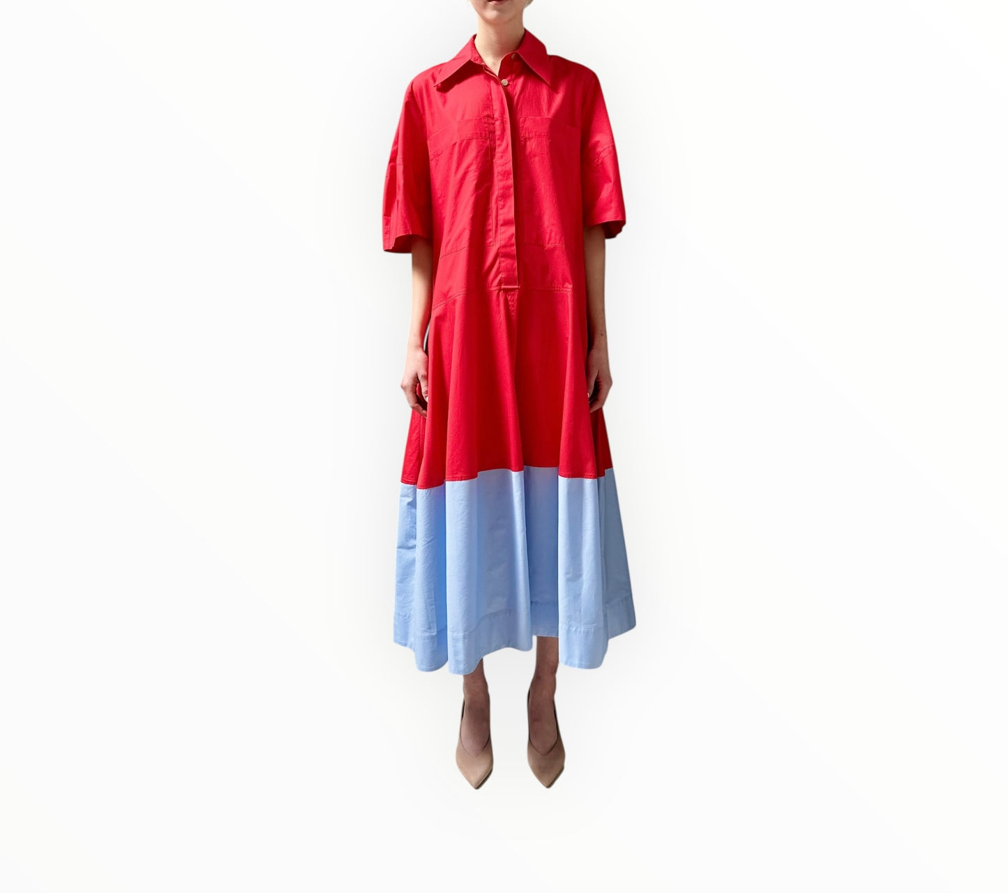 Lee Mathews Wendy Shirt Dress - Ruby Red - Size 1