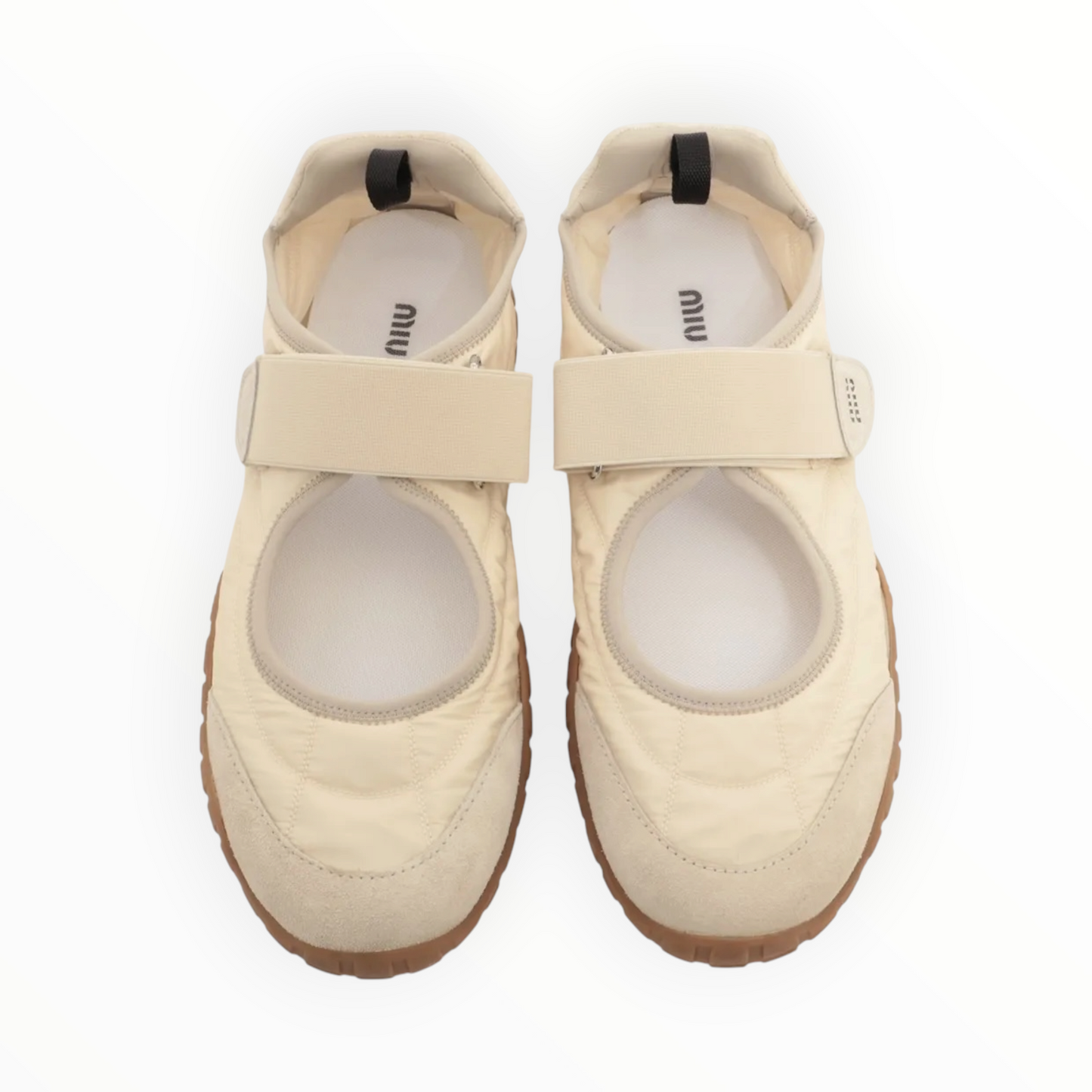 Miu Miu Tyre Technical Ballerinas - Ivory - Size 41