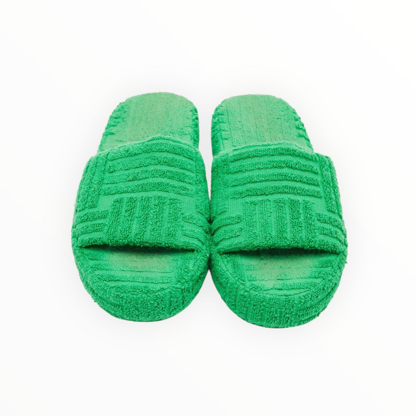 Bottega Veneta Terry Towelling Slides - Green - Size 39