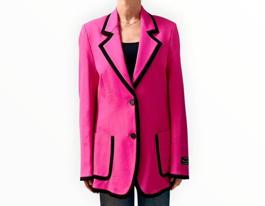 MSGM Ponte Constrast Detail Jacket - Pink/Black - Size 44