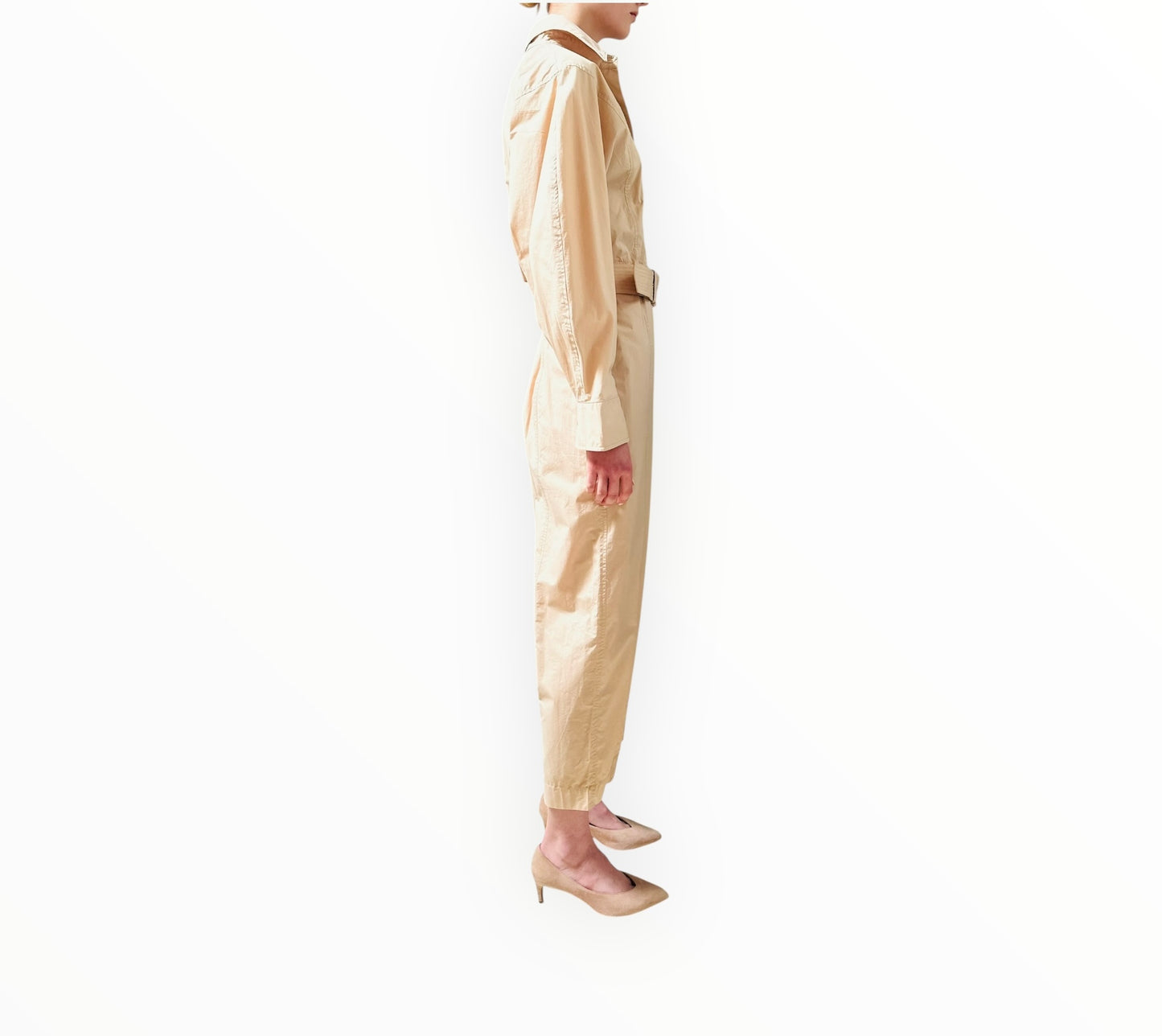 Scanlan Theodore Lightweight Cotton Jumpsuit - Beige - Size 10