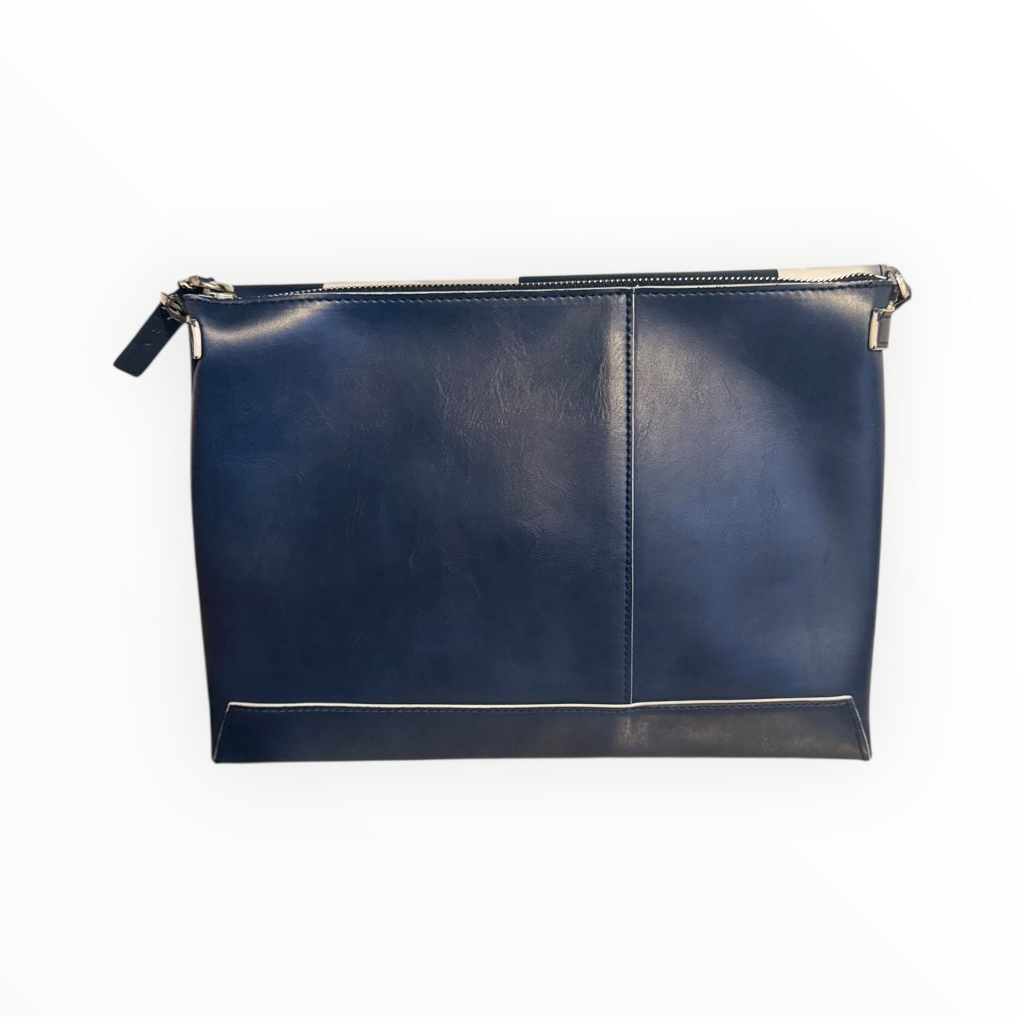 Marni Striped Clutch - Navy/White - Size W30cm x H21cm