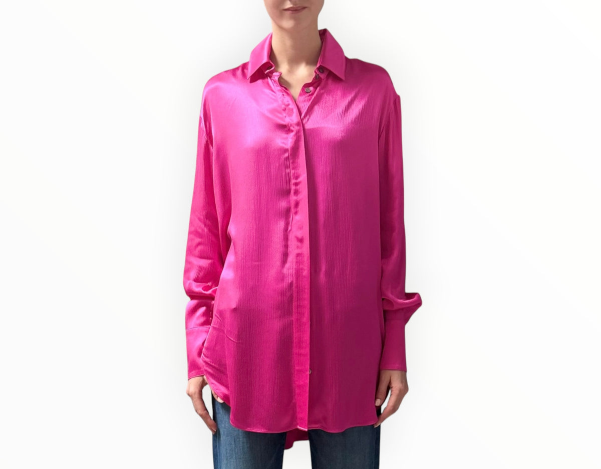 RT006489 - Serena Bute Detachable Collar Shirt - Fuschia - Size M
