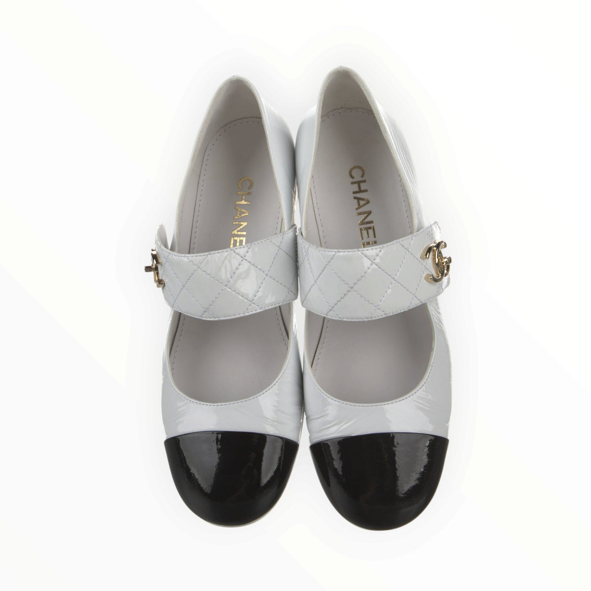 RT006595 - Chanel Interlocking CC Logo Mary-Janes - White - 39