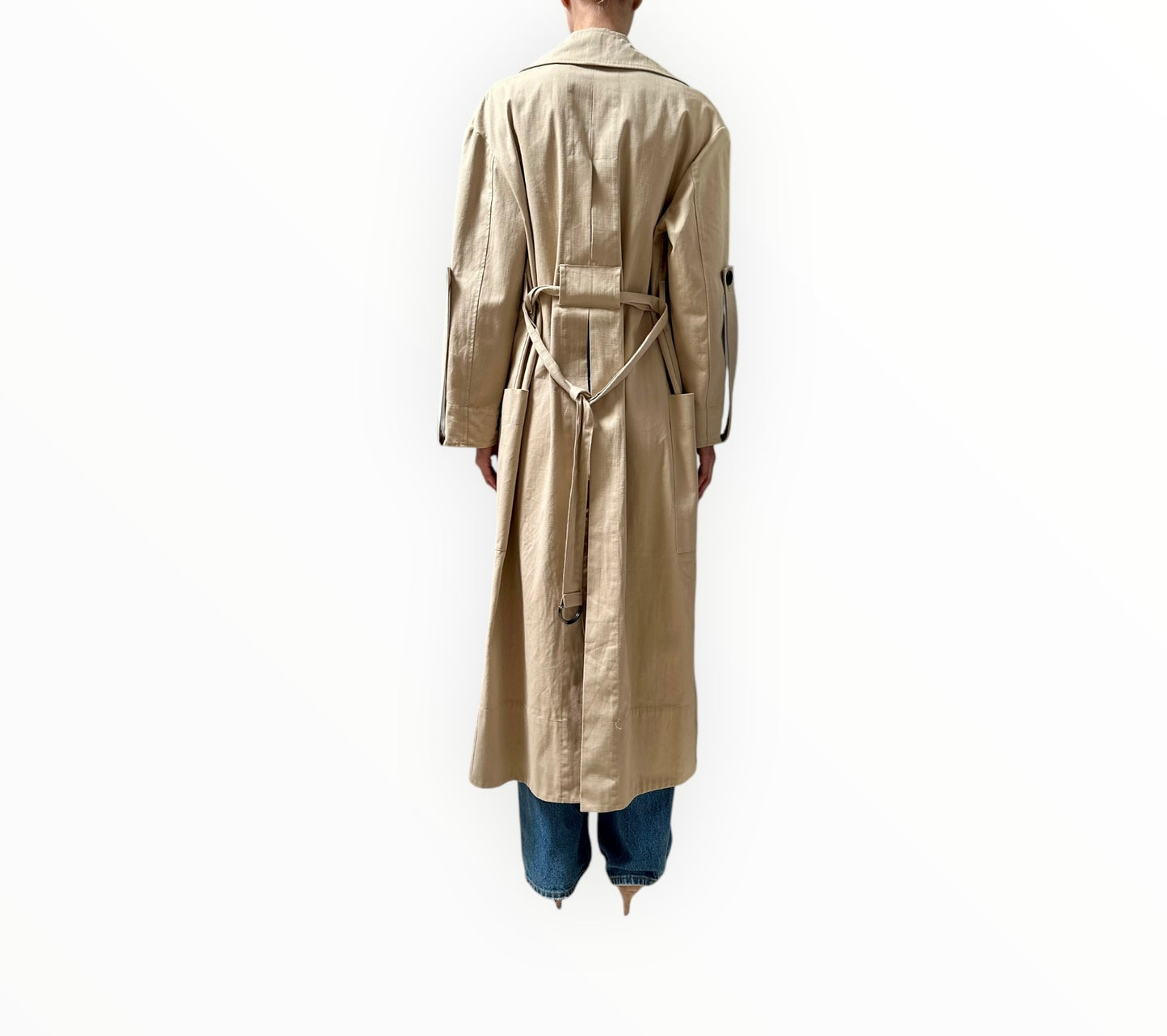 Bassike Trench-Style Coat - Beige - Size 0