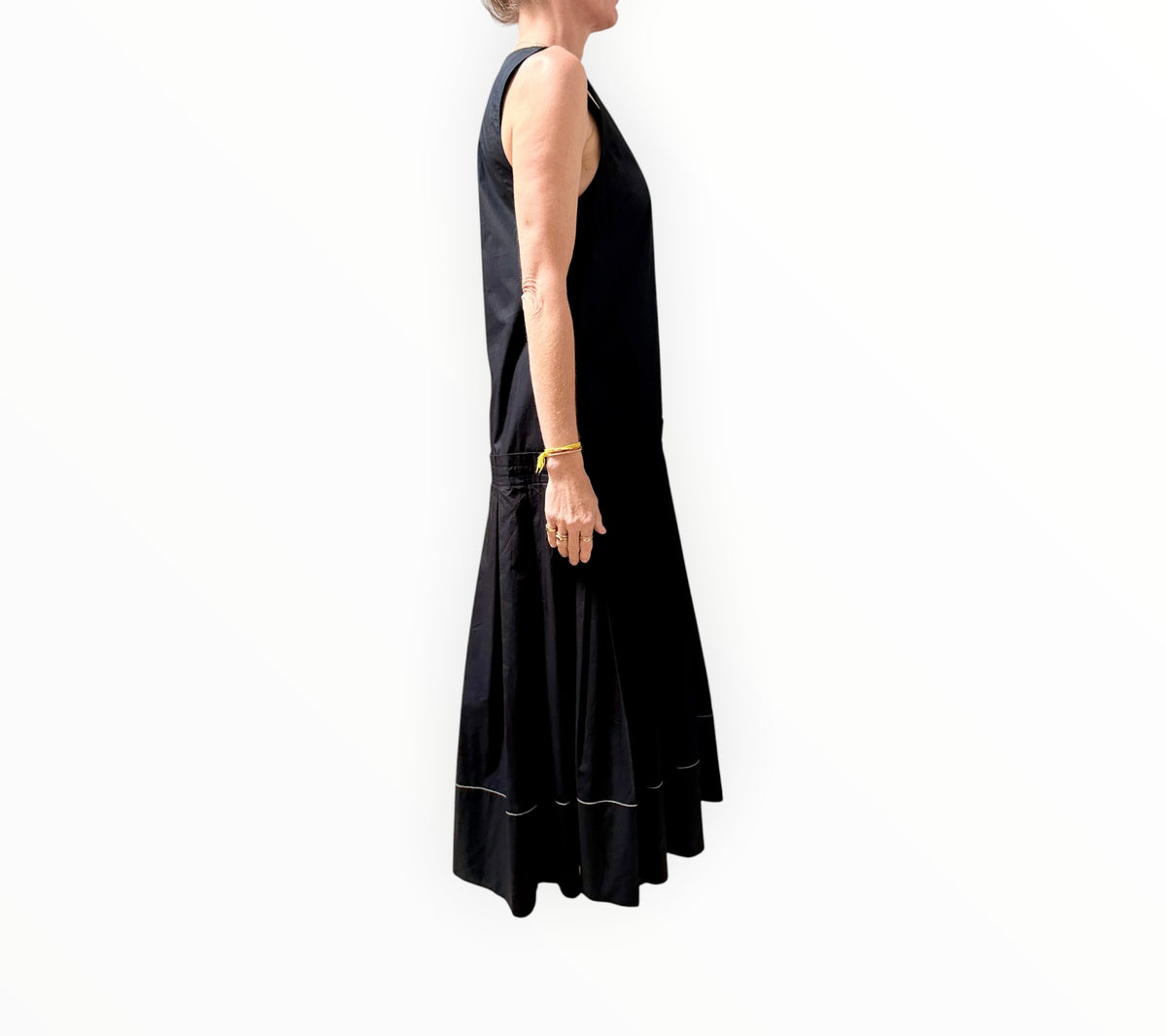 RT006349 - Lee Mathews V-Neck Poplin Tank Dress - Black - Size 1