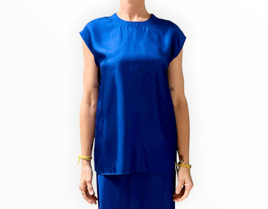 RT006309 - Jac + Jack Silk Tank - Electric Blue - Size S