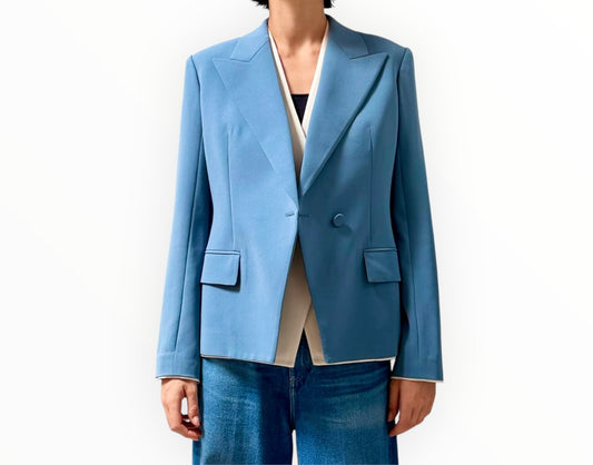 Theory Constrast Blazer - Teal/Cream - Size AU8
