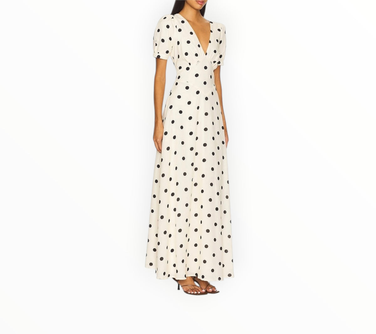 RT006377 - Reformation Naira Dress - Cream/Black - Size AU10