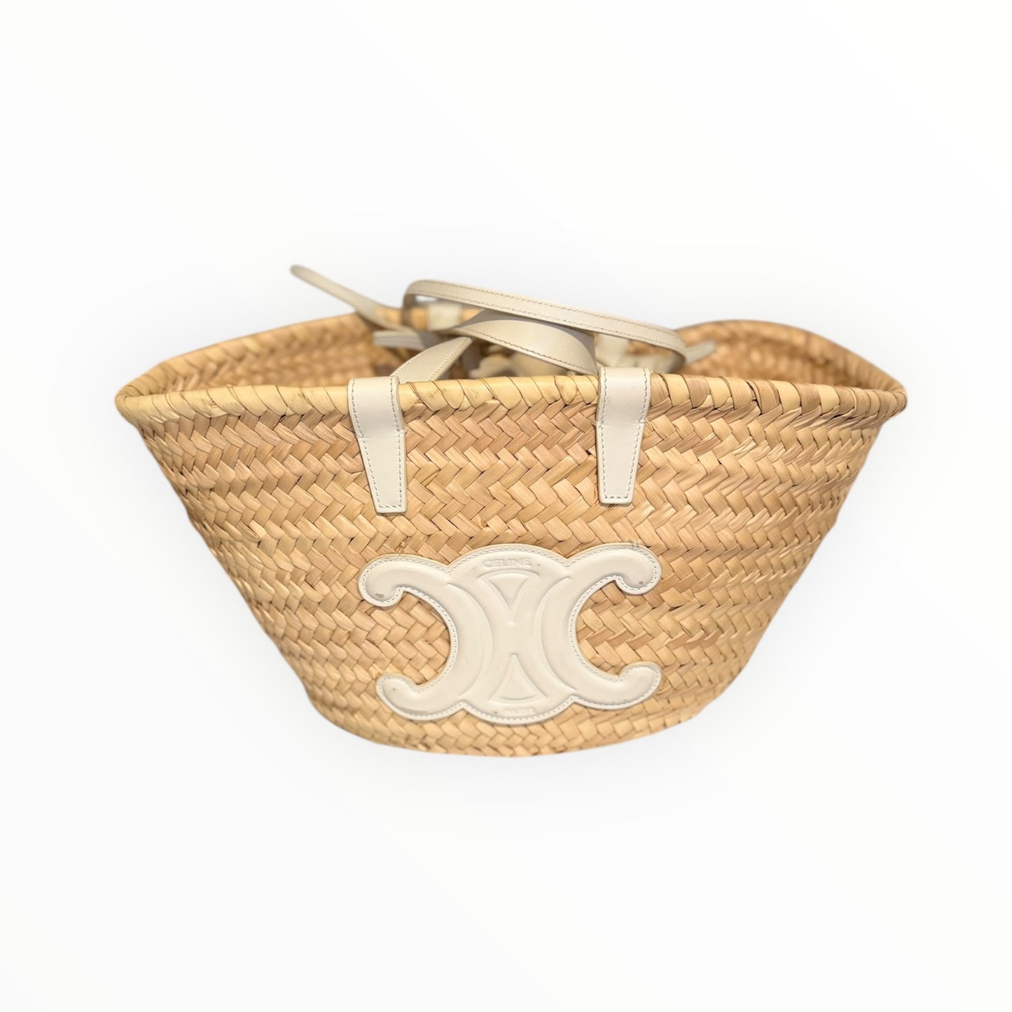 Celine Teen Triomphe Basket - White - Size W40cm x H21cm x D15cm