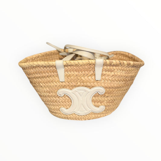 Celine Teen Triomphe Basket - White - Size W40cm x H21cm x D15cm