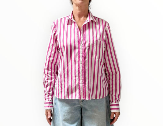Frank & Eileen Striped Shirt - Pink Stripe - Size M